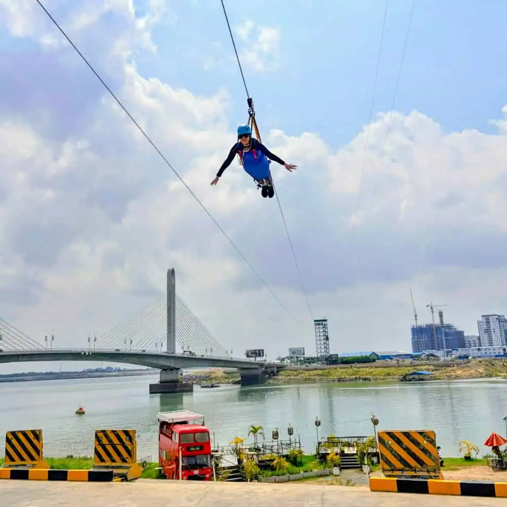 Mekong Zipline Fly Above the Mekong River